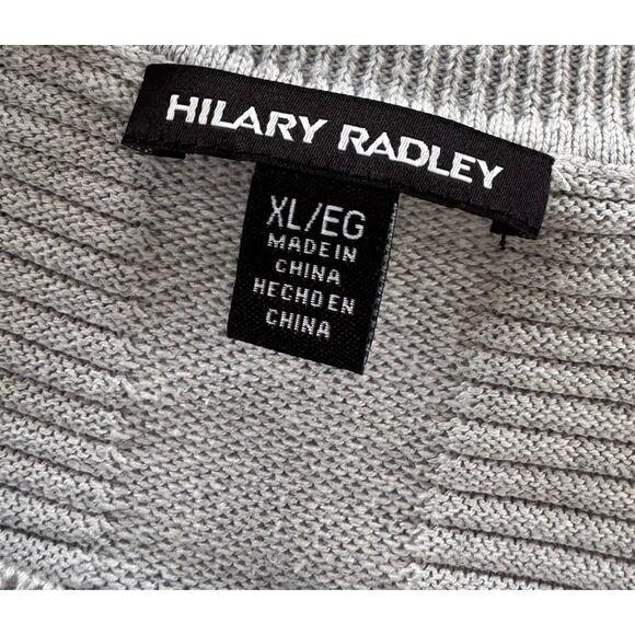 Hilary Radley XL Gray Ribbed Sweater with Blouse Look Hem - Picture 3 of 8